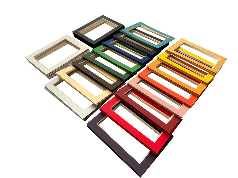 Set of 100 - 5x7 Picture Frame Matting for Display 4x6 Photo - Variety Colors
