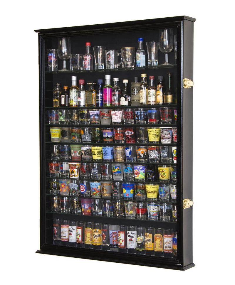 Large Tall Shot Glass, Shooter, Mini Liquor Bottle Display Case Cabinet - sfDisplay.com