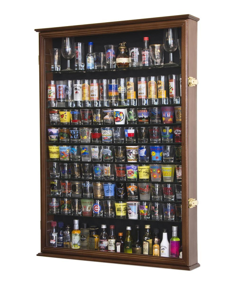 Large Tall Shot Glass, Shooter, Mini Liquor Bottle Display Case Cabinet - sfDisplay.com