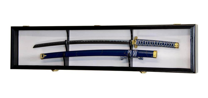 1 Sword and Scabbard Display Case Cabinet - Black White Background - sfDisplay.com