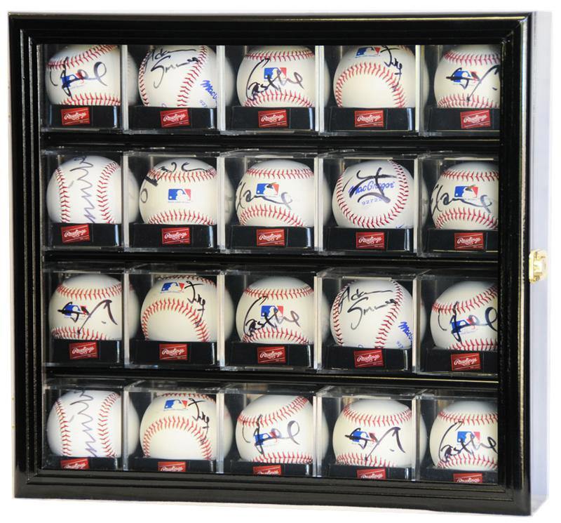 20 Baseball Acrylic Cubes Display Case Cabinet - sfDisplay.com