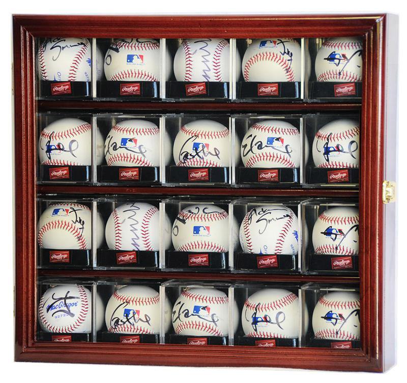 20 Baseball Acrylic Cubes Display Case Cabinet - sfDisplay.com