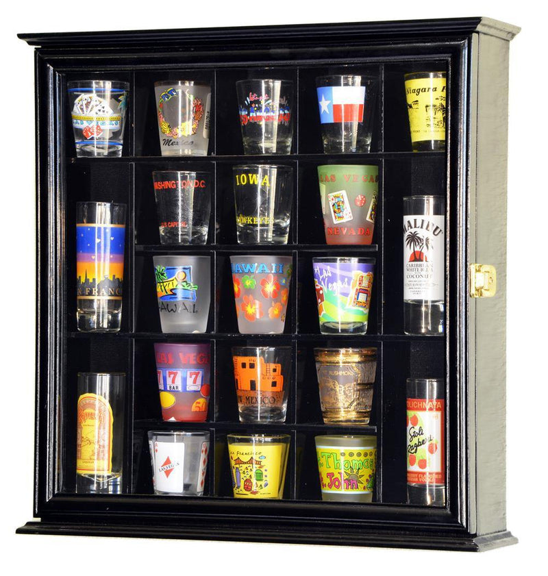 21 Shot Glass Display Case Cabinet - sfDisplay.com