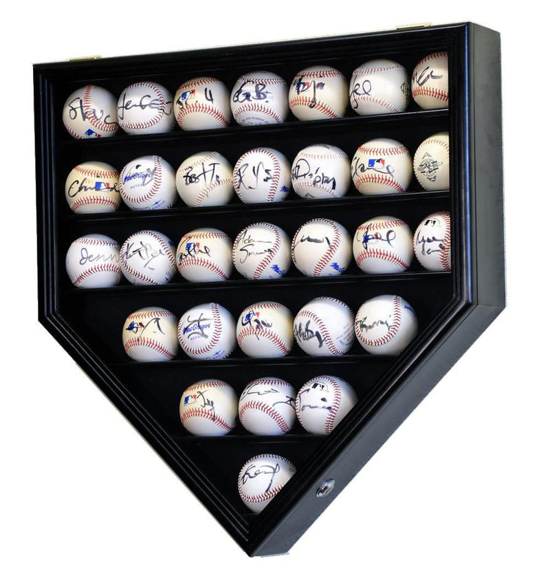 30 Baseball Ball Display Case Cabinet - Home Plate Shaped - sfDisplay.com