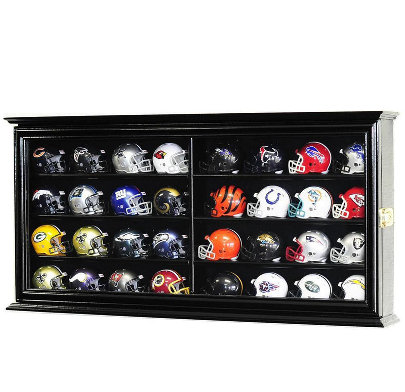 32 Pocket Pro Mini Helmet Display Case Cabinet - sfDisplay.com