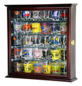 Mirror Backed and 4 Glass Shelves Shot Glass Display Case Cabinet - sfDisplay.com