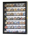 Mirrored Back Military Challenge Coin Display Case Cabinet - sfDisplay.com