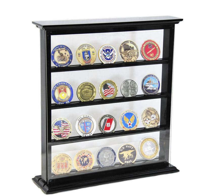 4 Shelves Military Challenge Coin Curio Stand Rack - sfDisplay.com