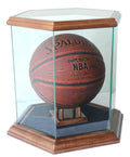 Hexagon Glass Display Case (for Basketball, Soccer Ball, Football, Baseball Glove, Helmets and more)