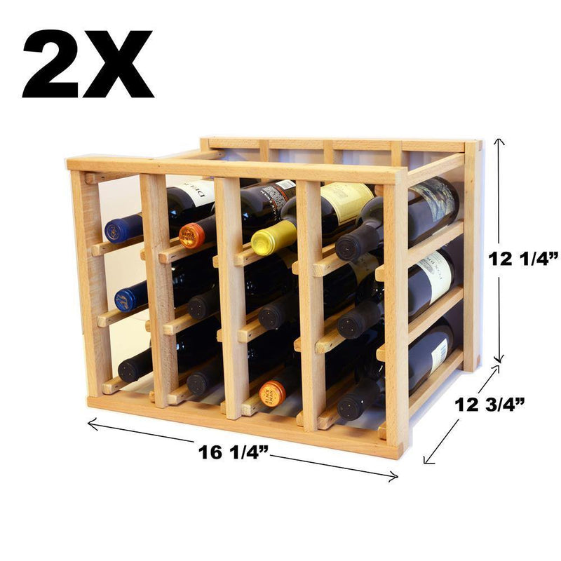 24 Bottle Modular Stackable Wine Rack (Stack As Many Sets Together) - sfDisplay.com