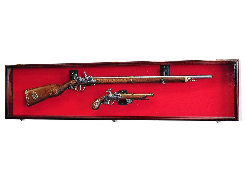 Long Rifle / Musket Gun Display Case Cabinet - 54" - sfDisplay.com