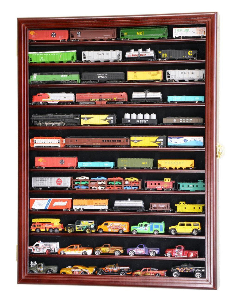 12 Shelves N Scale Train Model Trains Display Case Cabinet - sfDisplay.com