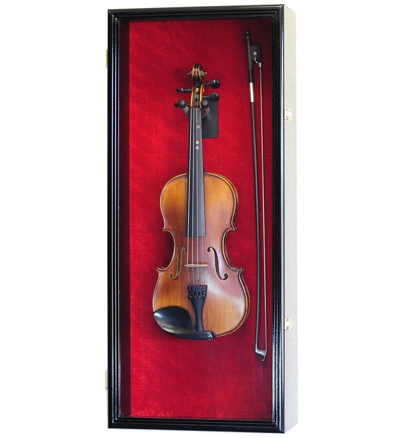 Violin Display Case Cabinet Wall Rack - sfDisplay.com