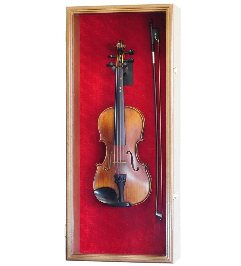 Violin Display Case Cabinet Wall Rack - sfDisplay.com