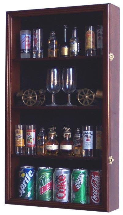 Mini Liquor Bottle / Tall Shot Glass, Shooter Display Case Cabinet