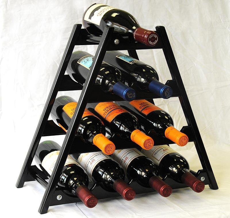 10 Bottles Hardwood Wine Stand / Rack - sfDisplay.com